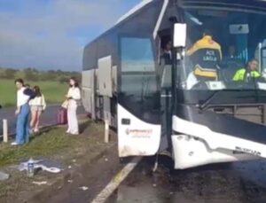 Aksaray’da tur otobüsü kaza yaptı; 14 yaralı