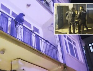 Ayrıldığı erkek arkadaşı evi bastı, kadın alt katın balkonuna atladı