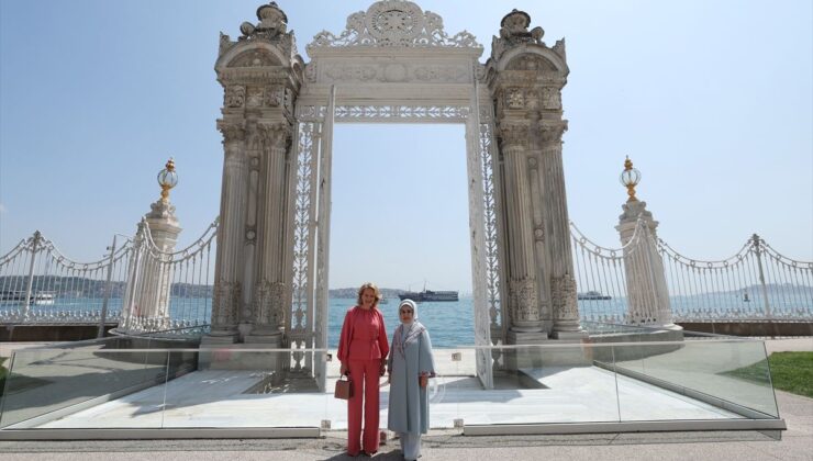 Emine Erdoğan, Belçika Kraliçesi Mathilde’yi Dolmabahçe’de ağırladı