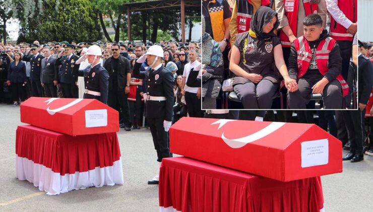 Şehit polisler son yolculuğuna uğurlandı! Cenazede kahreden detay