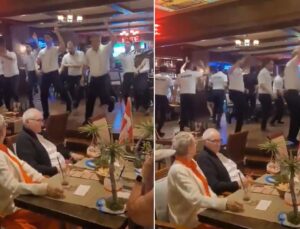 Alanya’da bir restoranda sergilenen performans turistleri şaşkına çevirdi