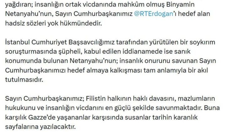 Bakan Gürlek’ten Netanyahu’ya sert tepki: Akıl tutulması