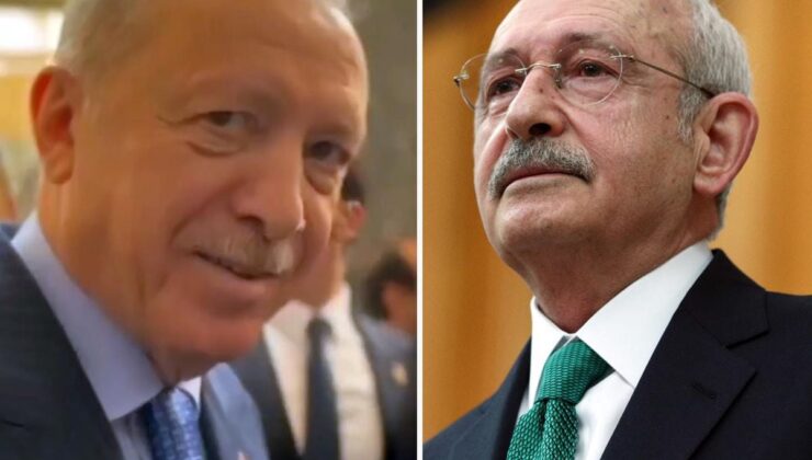 Erdoğan’dan kadın gazeteciye: Yavaş, ayakkabıyı önce kurtar