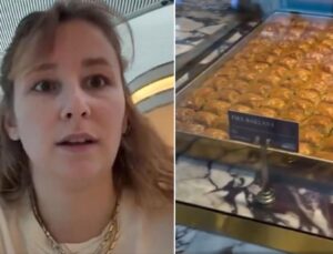 Havalimanında bir dilim baklavanın fiyatını görünce şaşkına döndü