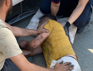 Lastik tamiri yaptığı TIR’ın körüğü patladı, ağır yaralandı