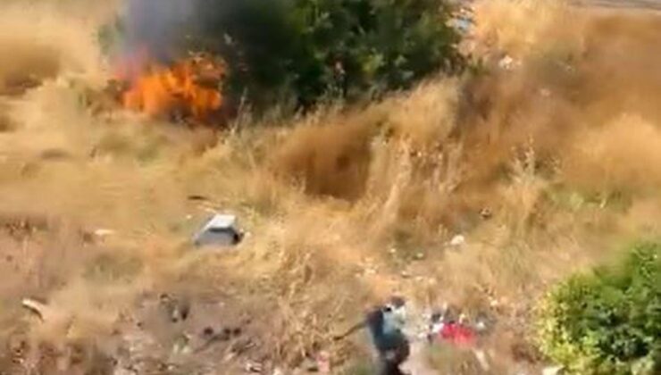 Avcılar’da yaşlı bir adam otluk alanı yakıp kaçtı