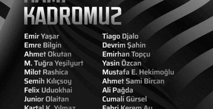 Beşiktaş’ın kamp kadrosu belli oldu