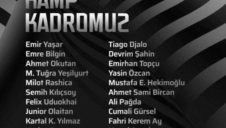 Beşiktaş’ın kamp kadrosu belli oldu
