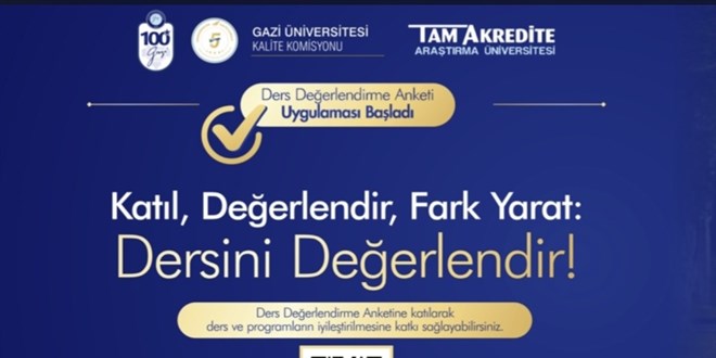 Gazi Üniversitesi'nde ders değerlendirme anketi başladı