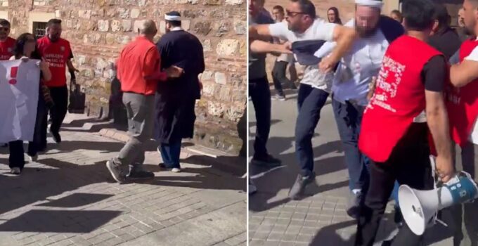 Gebze’deki NATO protestosunda büyük gerginlik! Ortalık bir anda karıştı