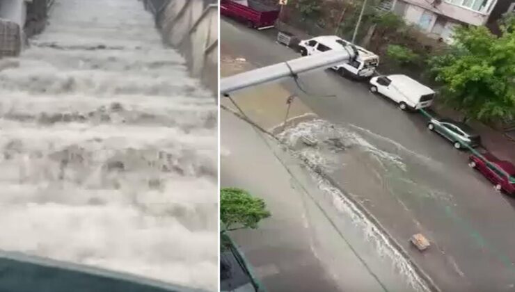 İstanbul’a beklenen yağış başladı, yollar dakikalar içinde göle döndü