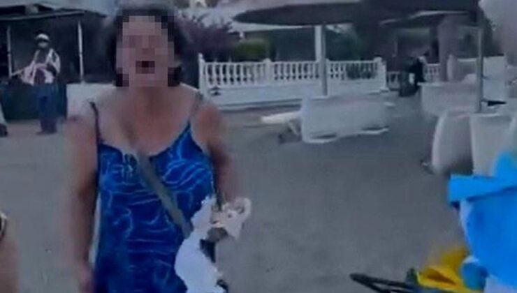 İzmir’de plajda sözlü saldırı kameraya yansıdı
