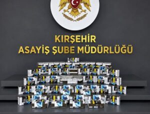 Kırşehir’de 460 paket makaron ele geçirildi
