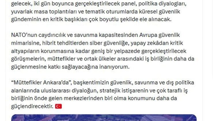 NATO Zirvesi’ne özel ‘Müttefikler Ankara’da’ programı düzenlenecek