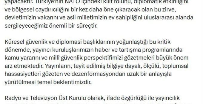 RTÜK’ten NATO Zirvesi’ne ilişkin açıklama