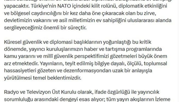 RTÜK’ten NATO Zirvesi’ne ilişkin açıklama