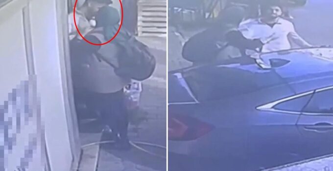Tacizci kadından yeni görüntü! Öpmek istediği yıkamacı su sıkarak uzaklaştırmış