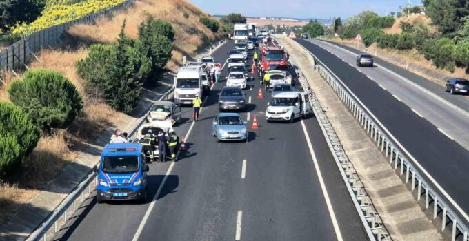 Tekirdağ’da 7 aracın karıştığı zincirleme kaza: 1 yaralı