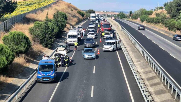 Tekirdağ’da 7 aracın karıştığı zincirleme kaza: 1 yaralı