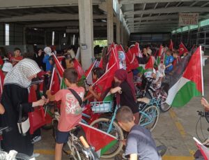 Yenice’de Kur’an kursu öğrencileri Gazze için pedal çevirdi