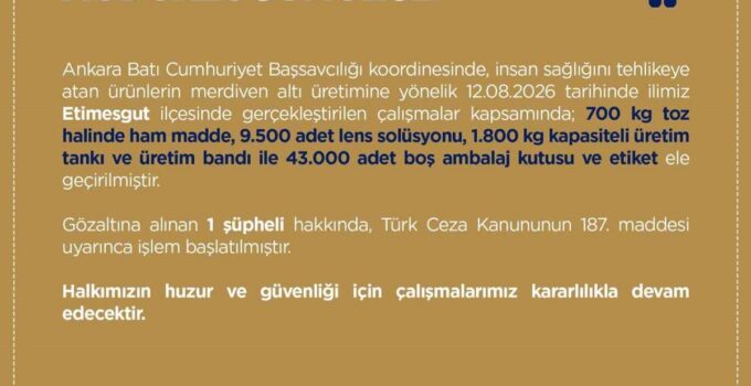 Ankara’da merdiven altı lens solüsyonu operasyonu: 1 gözaltı