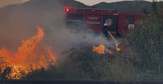 Bayındır’da Çevre Yolunda Yangın Panik Yarattı