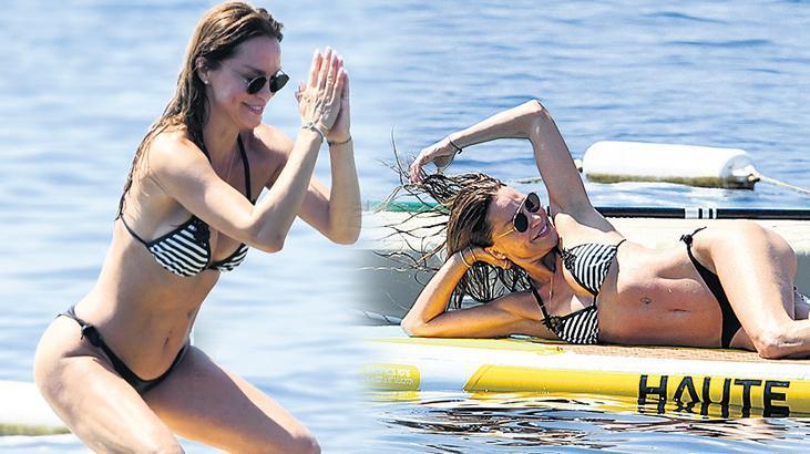 Board’da pilates yaptı