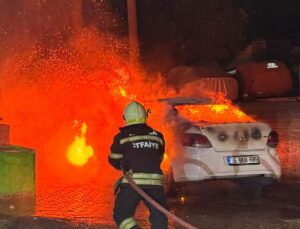 Bodrum’da otomobilde çıkan yangın söndürüldü