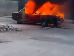 Bursa’da Park Halindeki Otomobilde Yangın
