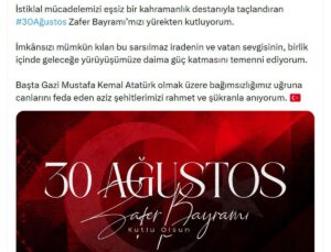 Emine Erdoğan’dan 30 Ağustos Zafer Bayramı Mesajı