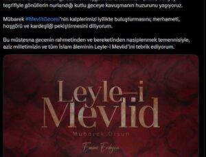 Emine Erdoğan’dan Mevlit Kandili Mesajı