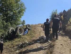 İnegöl’de Traktör Devrildi: 15 Yaşındaki Sürücü Ağır Yaralandı