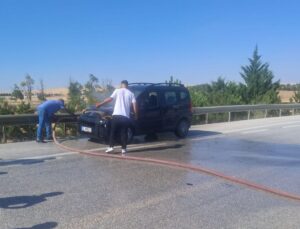 Kulu’da düğün konvoyunda araç yangını: Tanker söndürdü
