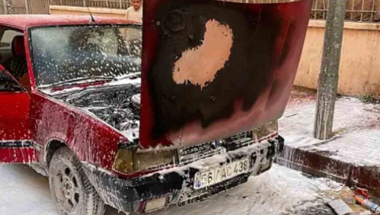 Siirt’te park halindeki otomobil alevlere teslim oldu