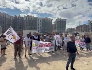 Arnavutköy Sazlıbosna’da inşaat işçilerinden eylem: Hakkımızı istiyoruz