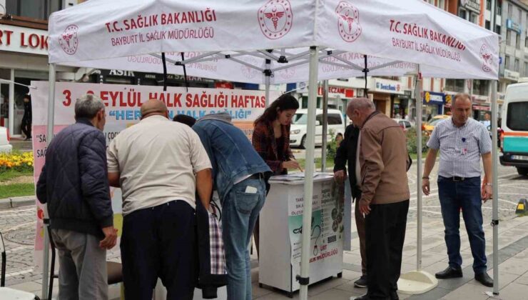 Bayburt’ta vatandaşlara ücretsiz sağlık taraması yapıldı