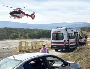 Bolu’da fenalaşan böbrek nakilli hasta ambulans helikopterle Antalya’ya sevk edildi