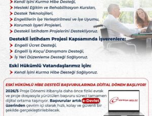 Engelli ve Eski Hükümlülere Hibe Desteği Başvuruları Başladı