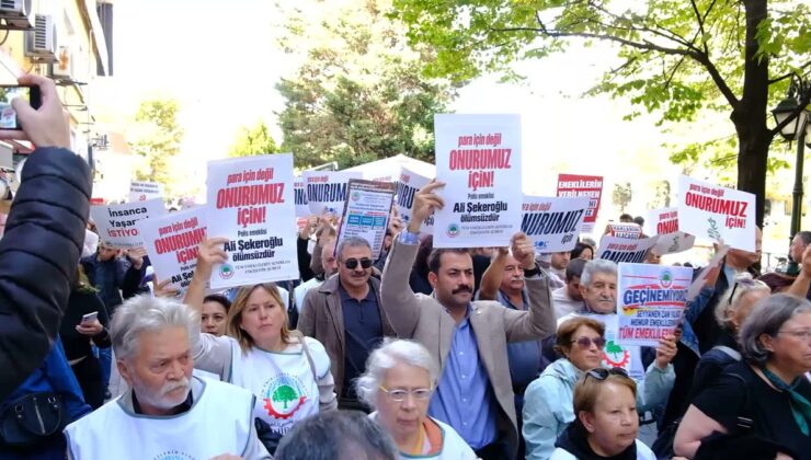 Eskişehir’de emekliler, AYM önünde yaşamını yitiren emekli polis için yürüdü