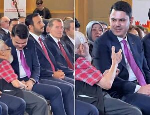 Kura töreninde korumaları aşan sevgi: Yaşlı amcanın Bakan Kurum’la gülümseten anları