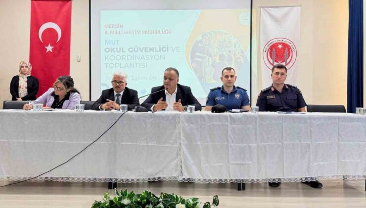 Mersin Mut’ta okul güvenliği toplantısı Kaymakam Çelikkol başkanlığında yapıldı