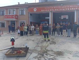 Samsun Havza’da itfaiye ve 112 personeline yangına ilk müdahale eğitimi verildi