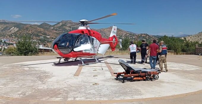 Tunceli’de Yaralı Kadın Helikopterle Malatya’ya Sevk Edildi
