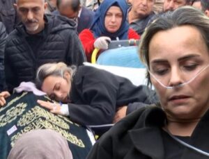 5 yaşındaki kızına son vedaya sedyeyle geldi! Yürek yakan görüntüler