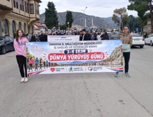 Amasya’da Dünya Yürüyüş Günü farkındalık yürüyüşü Yavuz Selim Meydanı’nda sona erdi
