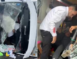 Antalya-Isparta yolunda yolcu otobüsü devrildi: 5 yaralı