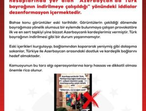 DMM, Azerbaycan’da Türk bayrağının indirilmeye çalışıldığı iddialarını yalanladı