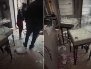 Fransa’da yağmalanan kuyumcunun son hali kameraya yansıdı