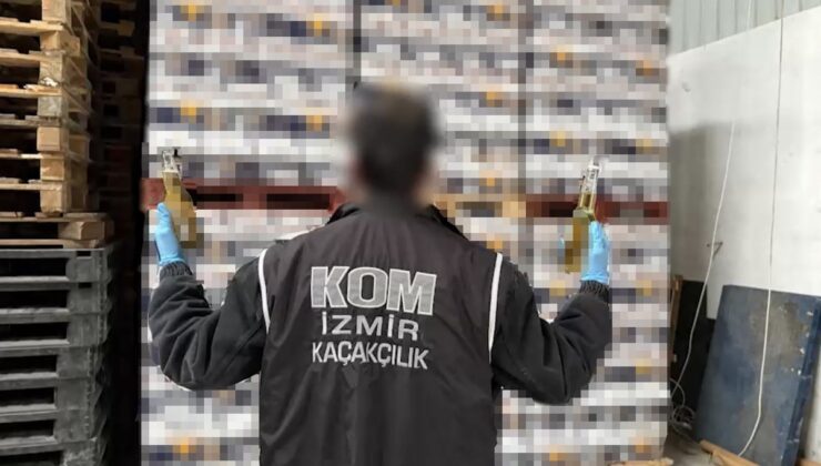İzmir Buca’da depoya baskın yapıldı, 3 milyon 800 bin TL’lik kaçak içki ele geçirildi