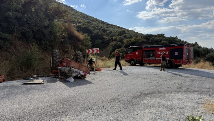 İzmir Tire’de traktör devrildi, sürücü hayatını kaybetti, eşi yaralandı